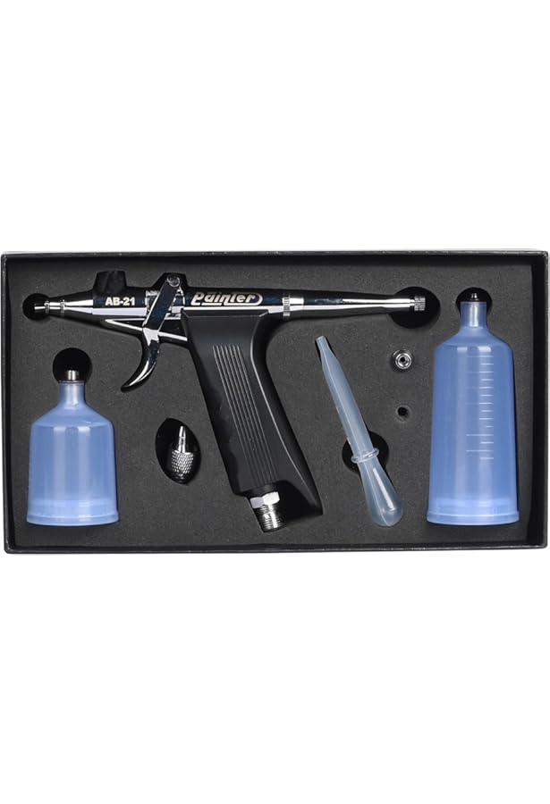 Double Action Airbrush Kit Air Brush Spray Tool with 0.3mm/0.2mm 