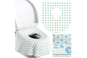 YIHATA 20 Pezzi Copriwater USA e getta per bambini e adulti Coprisedili Monouso per WC Pubblico, Portatile accessori da viaggio universali per l'addestramento al vasino, avvolti singolarmente