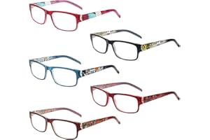 Kerecsen 5 Pack Lesebrille Damen Gute Brillen Hochwertig Mode Federscharniere Komfortabel Lesehilfe fur Frauen (5 Farbe Mischen, 3.0)