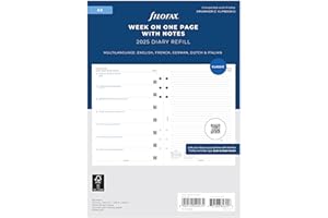 Filofax Agenda A5 semanal en una página con notas 2025