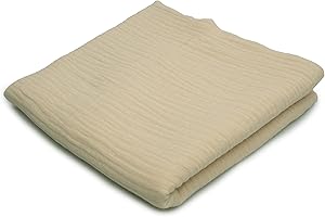 ORIENT FASHION Muselina Double Gauze, Tela de algodón, 50 x 130 cm (Beige claro)