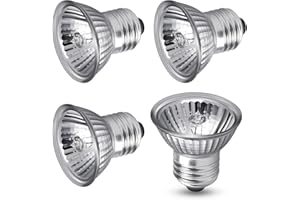 Akynite E27 50W Reptile Heating Light Bulb, UVA UVB Turtle Lizards Basking Bulbs, AC 230V, E27 Spot Heat Lamp Sunbathing Bulbs for Aquarium Bearded Dragon Chameleon, 4 Pack