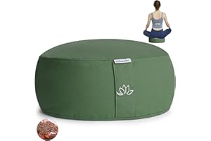 Hihealer Meditation Cushion Mothers Day Gifts Meditation Yoga Floor Cushion Pillow Filled by Buckwheat Hulls Added Activated Carbon, 33 x 33 x 15 CM Height, Christmas Xmas Gifts for Women Men