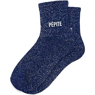 Chaussettes à Paillettes ANTI CONNARD Beige - Message Humoristique, Coton Premium, Taille Unique 36-40, Cadeau Femme
