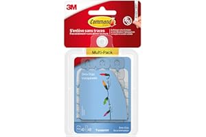 Multi-Pack de Crochets Déco Clip Transparents Command 17026CLR-40