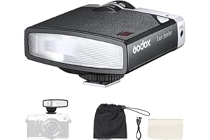 Godox Lux Junior Flash Caméra Rétro GN12 6000K±200K, Portable Flash Speedlite pour Appareil Photo Compatible avec Canon Nikon Olympus Sony Fujifilm