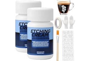 RBLEOTE Ätzpaste für Glas,160g Glas Ätzpaste Glass Etching Paste Erstellen Sie Eine Mattierte Textur für DIY Kreationen, Etch Decor, Milchglastüren und fenster, Kunstwerke, Lampenschirme, Weingläser