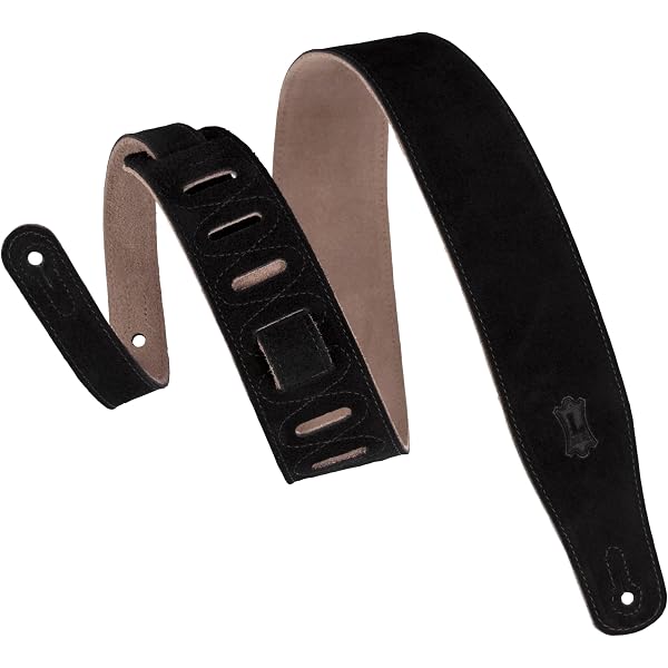 Levy's Sangle Guitare Cuir Pleine Fleur 3" - Noir Avec Rembourrage Mousse | 37-51" Adjustable