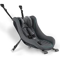 Qeridoo Babyschale dunkelgrau | Für Neugeborene im Kinderfahrradanhänger | Ergonomisch, gepolstert & atmungsaktiv | 5-Punkt-Gurt