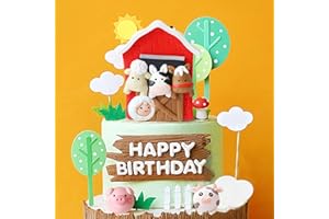 JeVenis decorazione per torta di animali della fattoria ppiccola decorazione per torta di pecora topper per torta di compleanno per animali della fattoria decorazione per torta di mucca topper
