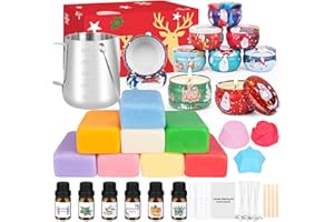 FONTOEN Kerzen Selber Machen Set,DIY Kerzenherstellung Kit,Duftkerze Geschenke Set mit 500g Bienenwachs,Kerzen Schmelztopf,9 Kerzendosen,6 Duftöl,3 Silikonformen,100Candle Wicks ,Rührlöffel,Dochthalter