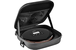 ANKHOH Tragbare CD-Player-Hülle, für Deluxe, für Hot, Gueray, GPX, Klim, für Arafuna, Reise-Tragetasche für Walkman Discman mit Kabelzubehör (nur Hülle (schwarz)