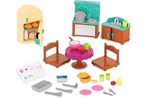 Li'L Woodzeez 6474Z Pl Li'L Woodzeez – Country 30 Szt, Zestaw z Meblami, Jedzeniem i Akcesoriami Kuchennymi – Miniaturowe Zabawki i Zestawy do Zabawy dla Dzieci w Wieku od 3 Lat