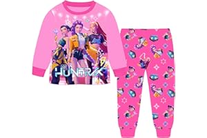 JGJOAIJ Girls Demon Hunter Pyjamas Long Sleeve Sleepwear Rumi Mira Zoe Kids Pajamas Music Party Cartoon Pjs 5-13 Years