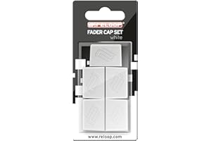 Reloop FADER-CAP-WHITE Set- 5 Fader Caps, Gummierung für mehr Grip, kompatibel mit vielen DJ-Mixern und Controllern, weiß