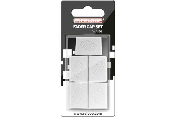 Reloop Fader Cap Set white - 5 capuchons de fader, Revêtement en caoutchouc pour une meilleure prise en main, Compatible avec la plupart des mixeurs et contrôleurs de DJ, blanc
