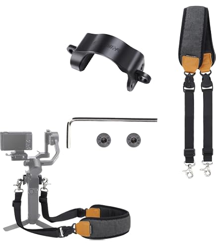 Sangle Tour De Cou Neewer Pour Stabilisateur DJI RS4/RS3 - Longueur Réglable 106-146cm - Avec Rails NATO Et Anneaux D