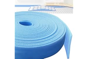 Hengrongshen Randdämmstreifen,100mm x 5mm x 10m Randdämmstreifen Selbstklebend, randdämmstreifen für Ausgleichsmasse Zur Abdichtung Zwischen Fußbodenheizungsplatten und Wänden (Blau)