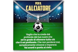 SOFIA FERRER Regalo Bambino 7, 8, 9, 10, 11 Anni Maschio, Collana Ragazzo Acciaio, Regali Ragazzo 12 Anni, Ciondolo Calcio Bambino, Regalo Bimbo Maschio, Natale, Figlio, Nipote