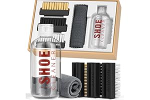 BALORIZ Shoe Cleaner Kit for Sneakers, 250ml Cleaning Solution Sneaker Cleaner with 3 Shoe Brush & Towel, White Shoe Cleaner Kit for Trainer, Leather, White Shoe, Suede, Boot, Canvas, PU, Fabric, etc