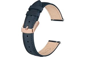 BISONSTRAP Elegant Leather Watch Straps, Quick Release, Watch Bands for Women and Men, Compatible with Watch Lug of 12mm 14mm 15mm 16mm 18mm