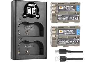 DSTE DE DSTE 2X EN-EL3E Ersatz Batterie + Duales USB-Ladegerät mit LCD-Display Kompatibel mit EN-EL3 and Nikon D30, D50, D70, D70S, D90, D80, D100, D200, D300, D300S, D700 Digital SLR Kamera
