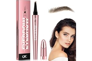 DATO DALLA NATURA Augenbrauenstift mit 4 Gabelspitzen, 3D Microblading Augenbrauenstift Härchenzeichnung Wasserfest, Magischer Augenbrauenstift Wasserfester Eyebrow Pencil für Augenbrauen Make-up, Dunkelbraun