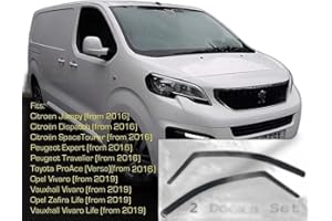AC WOW 2X Deflectores de Aire Compatible con Citroën Jumpy Dispatch SpaceTourer 2016-presente MK3 Peugeot Expert Traveller Toyota ProAce Verso Opel Vauxhall Vivaro Zafira Life Derivabrisas