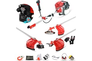 BU-KO 52cc Petrol Strimmer Garden Multi-Tool – Electric Push-Button & Pull Cord Start | 3-in-1 Brush Cutter, Grass Trimmer & Steel Wire Weed Strimmer | Heavy-Duty, Powerful 3HP Engine