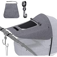 Dooky Universal Cover Noir - Protection Solaire SPF40+ Pour Poussette Et Siège Auto - Coton 50x50cm