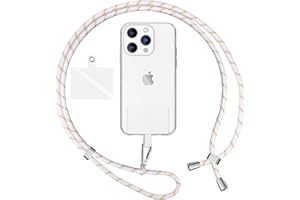 NALIA Lanière Universelle Coloré pour Telephone Portable, Cordon Tour De Cou pour Smartphone, Porte Clef Chaine réglable avec Crochet Métallique e Carte, Sangle pour Épaule, Couleur:Blanc Or