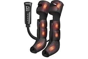 Nekteck Air Compression Leg Massager with Heat, Full-Leg Massage Boots for Foot, Calf & Thigh Circulation and Muscle Pain Relief