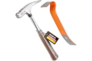 PICARD Latthammer Nr. 298 + Nageleisen | 600 g Kopfgewicht | Geraute Bahn | Magnetischer Nagelhalter | Korrosionsgeschützt | Chrom-Molybdän-Stahlrohrstiel | GS-geprüft | Länge 320 mm | Made in Germany