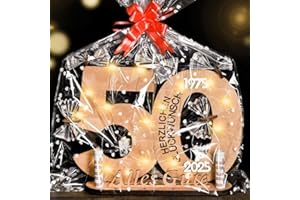 KIIMIIPA 50 Geburtstag Mann Frau,Geschenk 50 Geburtstag Mann,Geschenke zum 50 Geburtstag Frau,Geldgeschenke Holz-Schild Gästebuch,50 Geburtstag deko,Jubiläum Gedenken Kreatives Geld Geschenk (50)