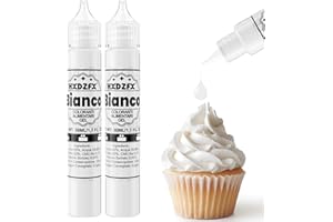 HXDZFX Colorante Alimentare Gel - Bianco Coloranti Alimentari Gel Concentrato per La Decorazione di Torte, I Dolci, Dolciumi, I Macaron, La Glassa, La Cottura e La Cucina - 30ml×2 Flaconi