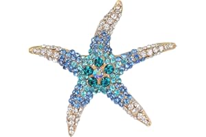 YAZILIND Fashion Color Starfish Inlaid Rhinestones Alloy Brooch Pins Women Girls Accessories