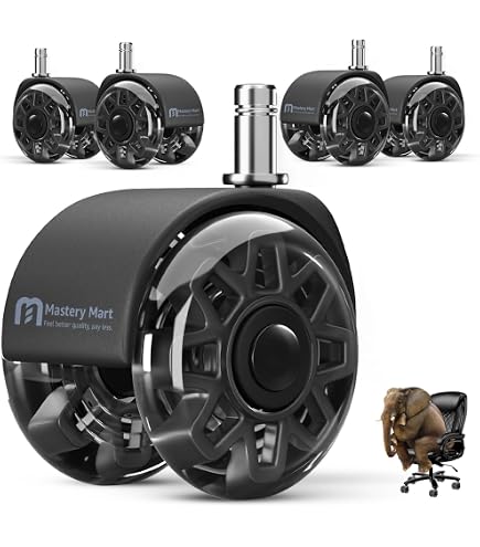 Uxcell 5-Pack Office Chair Caster Wheels – 2 Inch PU Twin Wheel, M10x14mm Threaded Stem, White - View #8