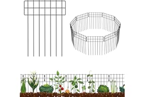 HAITRAL Animal Barrier Fence 25 Panels,No Dig Garden Decorative Fencing,Metal Wire Panel Garden Fence Border for Dog Rabbits,43cm H x 7.6 m Total Length