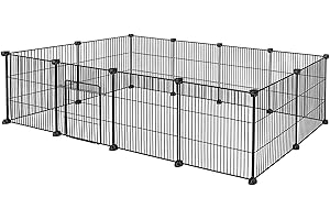 XMTECH Recinto libre de conejos, recinto de animales pequeños de metal, conejitos, caño para conejos, conejos, 142 x 72 x 36 cm