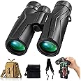 10x42 Binoculars for Adults, Ipx7 Professional Waterproof & Fog-Proof, Including bags,strap,phone Adapter, with 23mm Big Eyepiece Bak4 Lens Binoculars for Hunting Bird Watching Stargazing