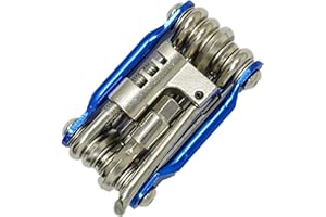 Laxzo ® 11 in 1 Bike Multi Tool Kit with Chain Breaker Ergonomic and Lightweight MTB Bike Repair Kit Motorcycle Accessories Stainless Steel Blue