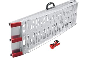 Wiltec Rampe de Chargement Pliable 2260 x 295 mm – capacité de Charge Max. 340 kg – en Aluminium – Profil à Trous – Rampe d'accès Utilitaire Moto ATV Quad remorque