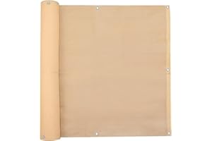 jarolift Brise Vue, Toile De Balcon Basic, Pare-Vue Protection Contre Le Vent Protection Solaire Revêtement De Balcon, Respirant, 500 x 75 cm, Ivoire