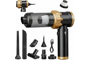 Grixz Handstaubsauger, 22000Pa Handstaubsauger Akku, Autostaubsauger mit Bürstenloser Motor, Auto Kabellos Staubsauger für Büro Genutzt, Haus, Schwarz