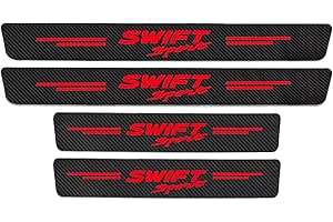 WYXAXNM 4 Piezas Fibra Carbono Umbral De Puerta De Coche para Suz-uki Swift Sport, Adhesivos Para Umbral De Puertas De Automóviles Pegatinas De ProteccióN De Pedal Bienvenidos Pedal Umbral Accesorio