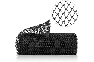 Safefine Authentic Real African Net Sponge Long, 100% Knitted, Stretch Length up to 170 cm, for Bathing, Exfoliating, Back Scrub for Smoother Skin, Ideal for Spa Massages, for Women and Men (Black)