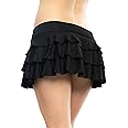 FEEL THE RISE Women's Babydoll Flirty Layered Ruffle Pleated Sexy Naughty Lingerie Mini Skirts for Special Romentic Moments