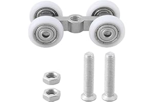 YINETTECH 2pcs Roulettes pour Porte Coulissante en Acier Inoxydable 304 Petite Roue Suspendue pour Porte Coulissante de Maison Porte en Verre de Salle de Bain 23,5 X 40 X 20 Mm