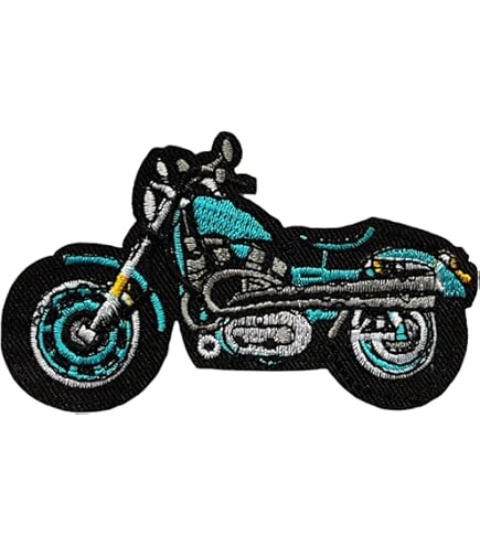 Écusson Moto Bleu Claire Patch Thermocollant Biker Badge