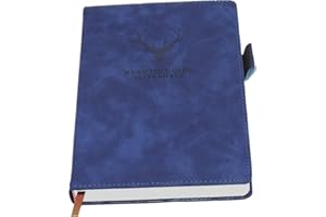 EARNING POWER Carnet de Notes Classique Papier à Rayures - Journal Couverture Rigide, 8,3 "× 5,7", 360 pages,Parfait pour le bureau Accueil École Rédaction professionnelle et prise de notes(A5,bleu)